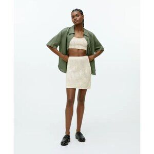 Arket Cropped Crochet Top and Skirt Ivory Size Medium